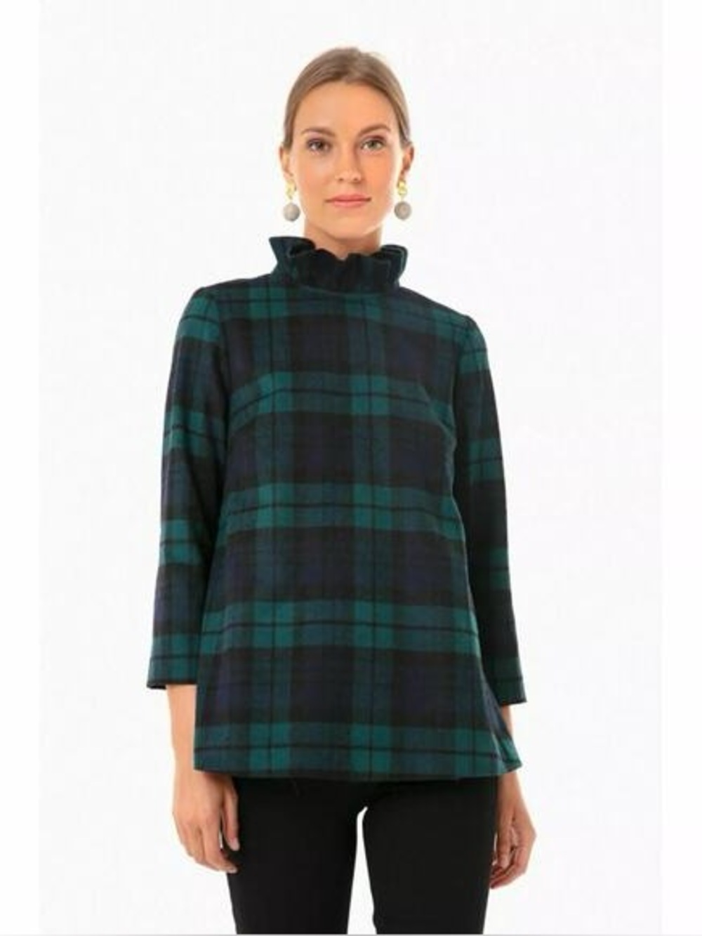 NWT Tuckernuck Blackwatch Plaid Faye Blouse Size XS